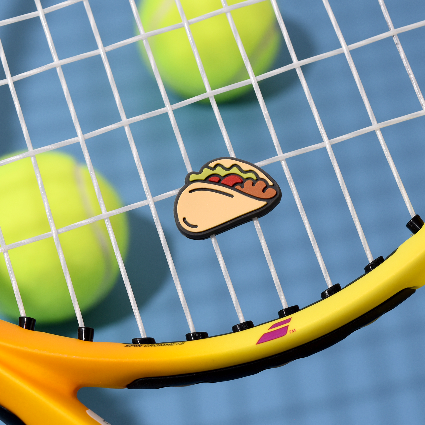 Delicious Dampeners - (2-Pack) Taco - Food Tennis Vibration Dampener
