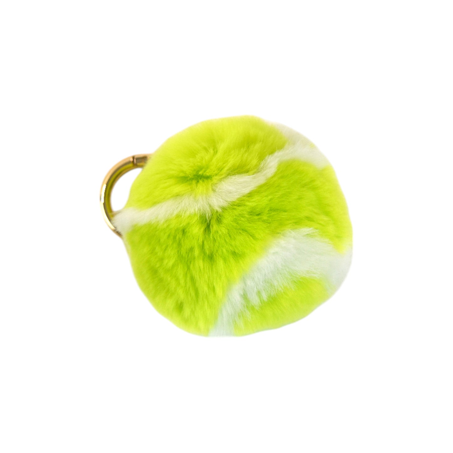 Furry Tennis Ball Keychain - Green