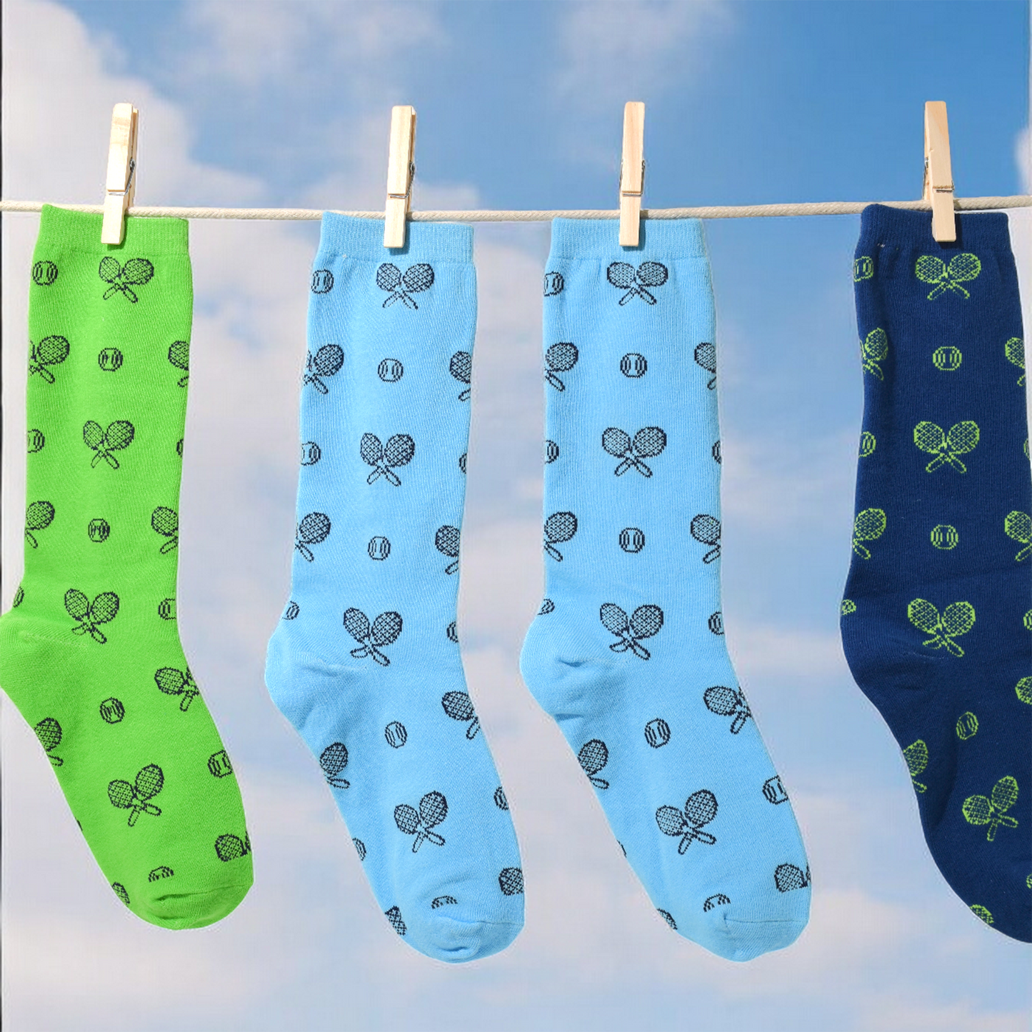 Men's Tennis Dress Socks - Clear Skies Blue
