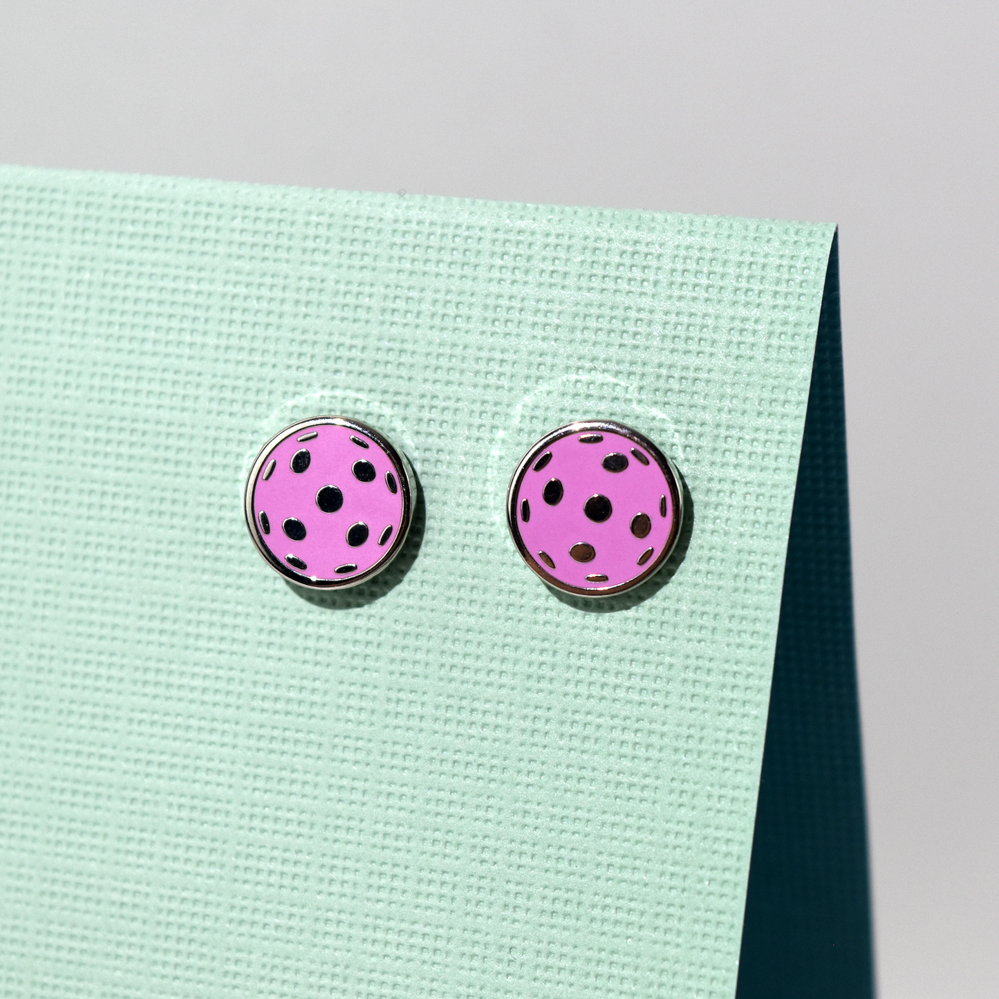 Flat Pickleball Earrings - Pink