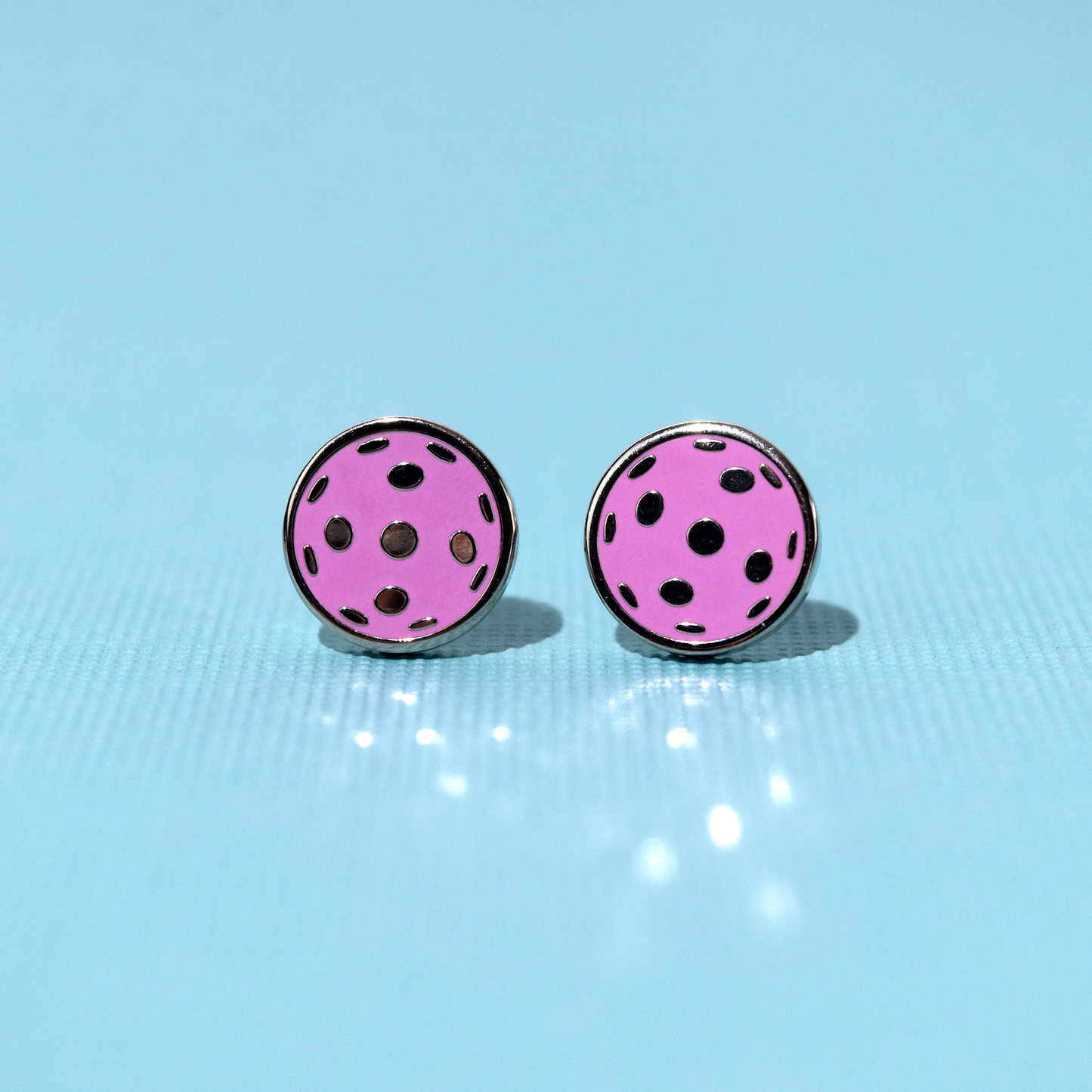 Flat Pickleball Earrings - Pink