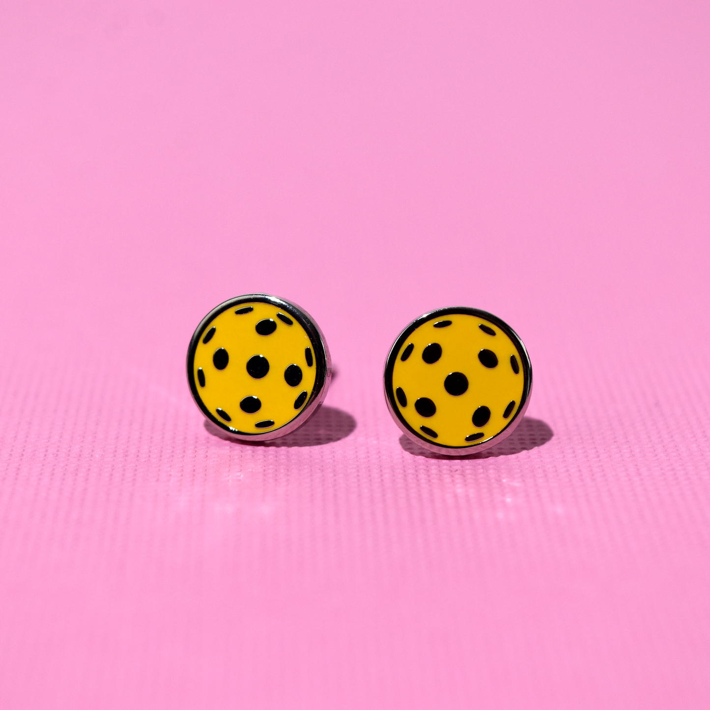 Flat Pickleball Earrings - Yellow