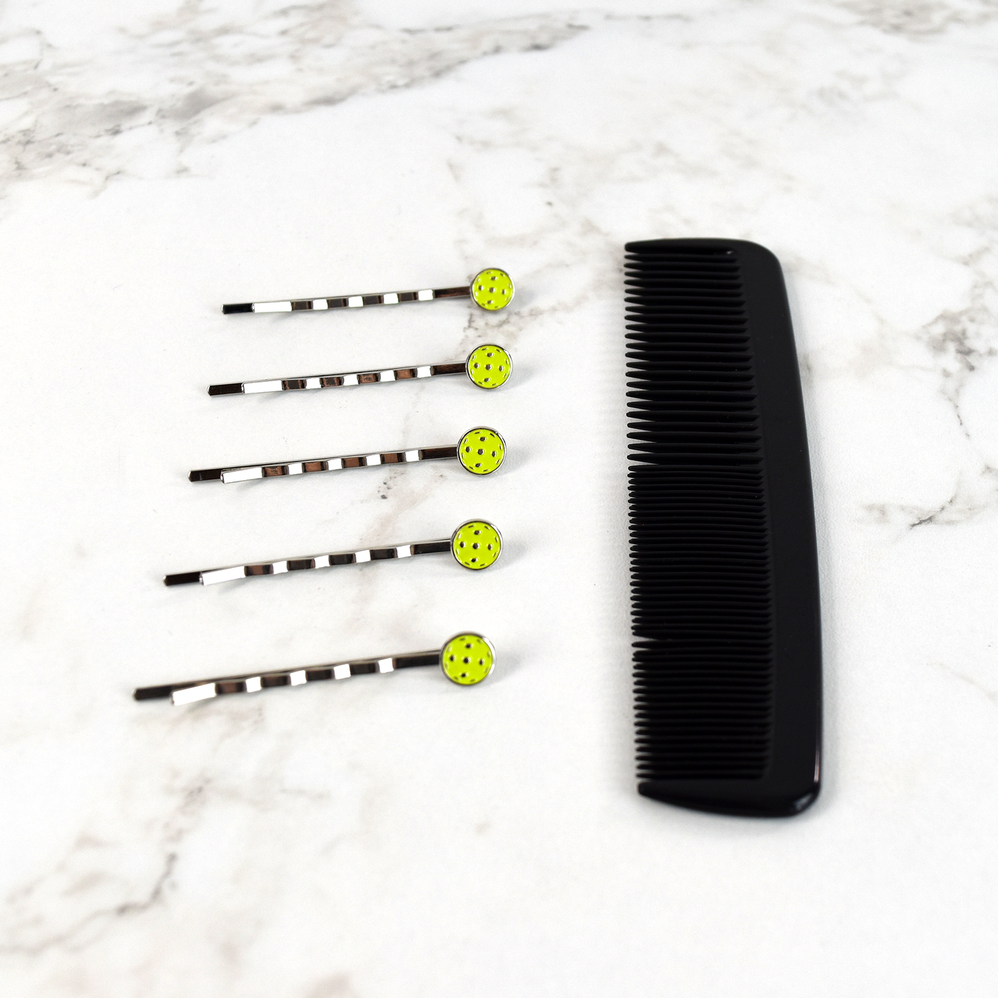 Pickleball Hair Pins (5-Pack) - Green