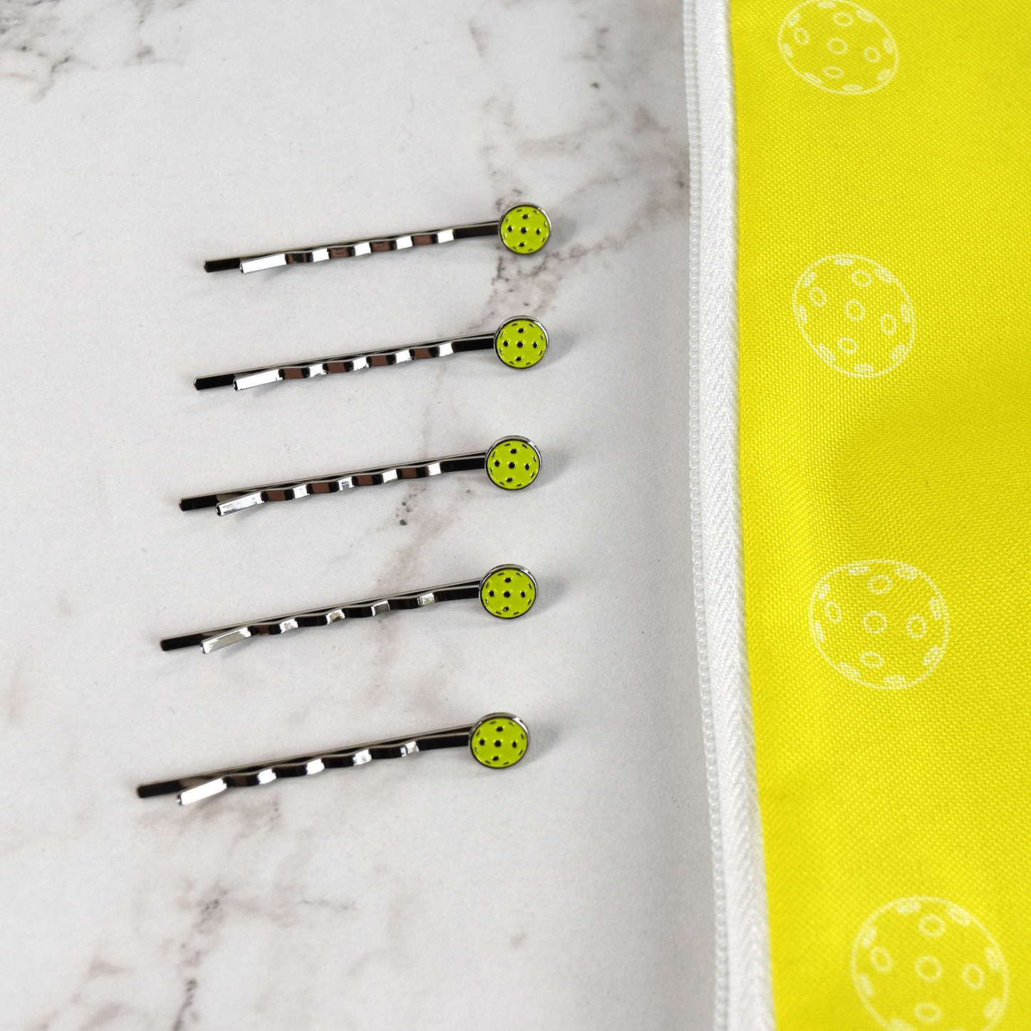 Pickleball Hair Pins (5-Pack) - Green