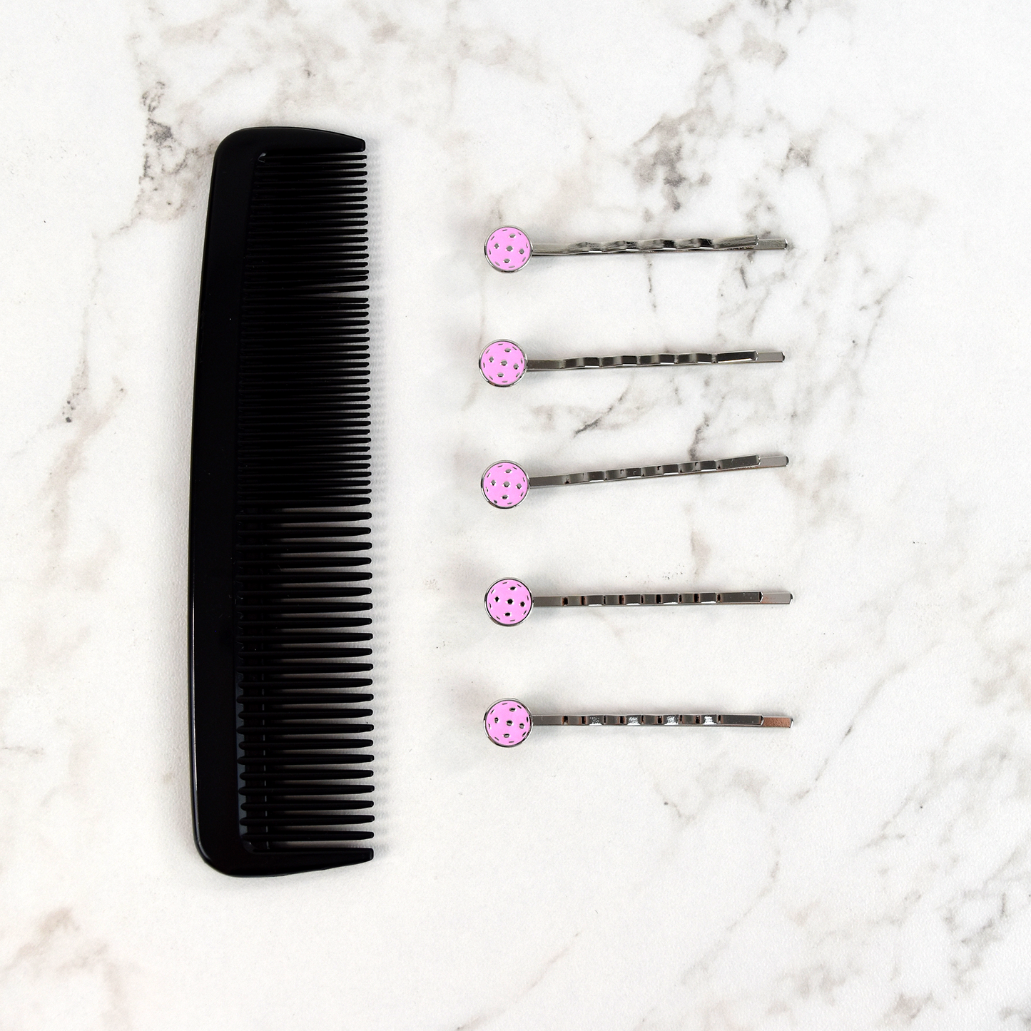 Pickleball Hair Pins (5-Pack) - Pink