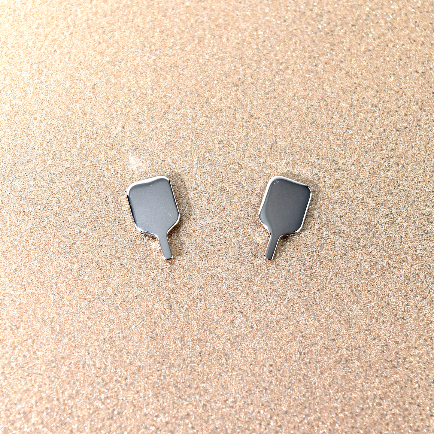 Pickleball Paddle Earrings - Silver