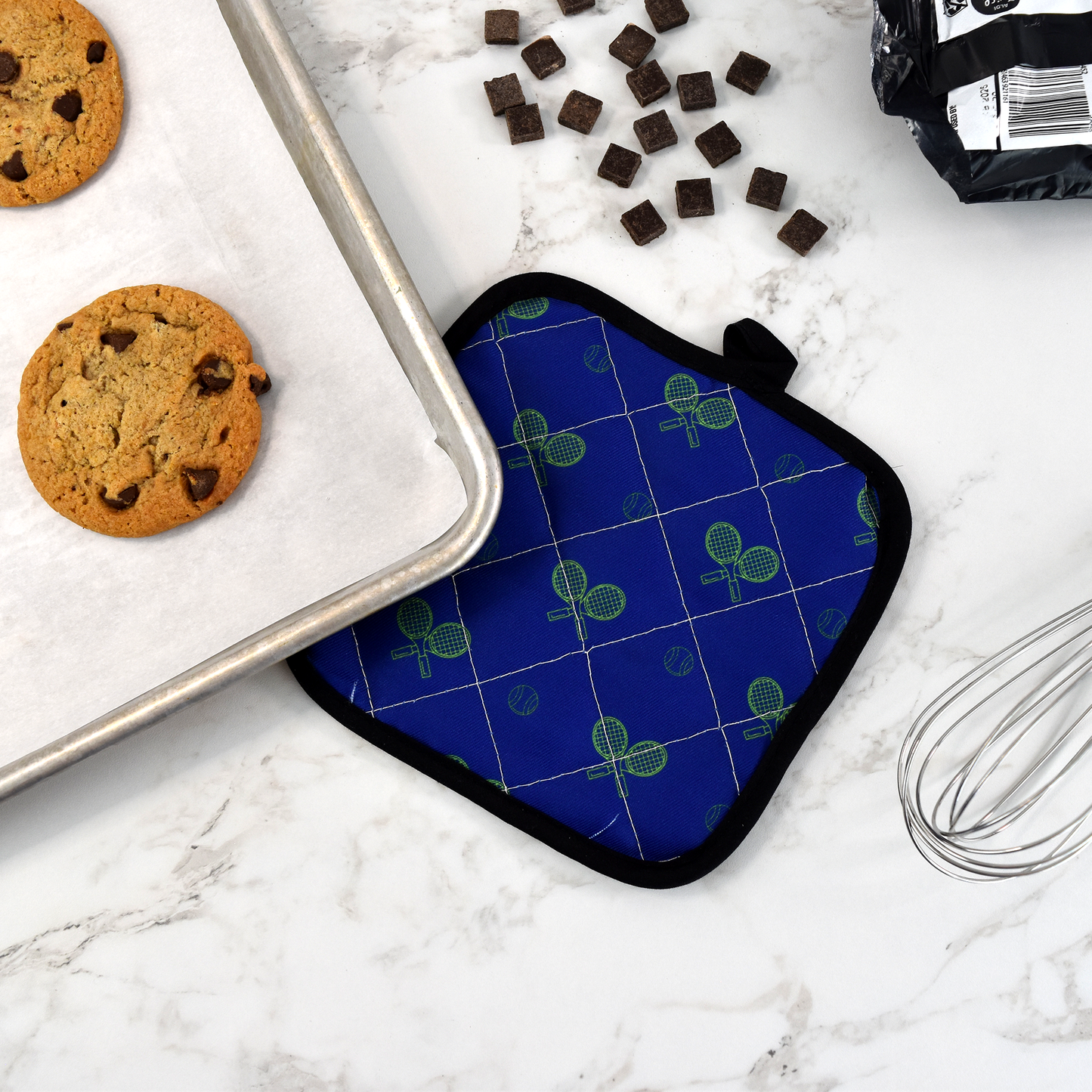Tennis Pot Holder - Night Match Blue