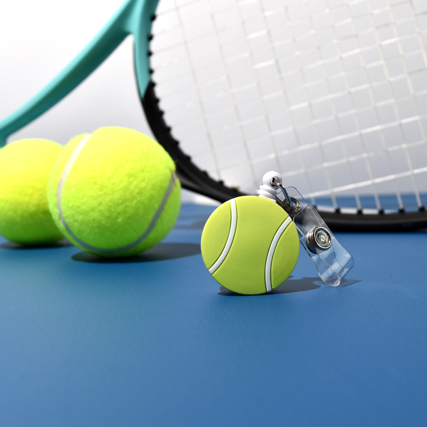Tennis Ball Retractable Badge Holder