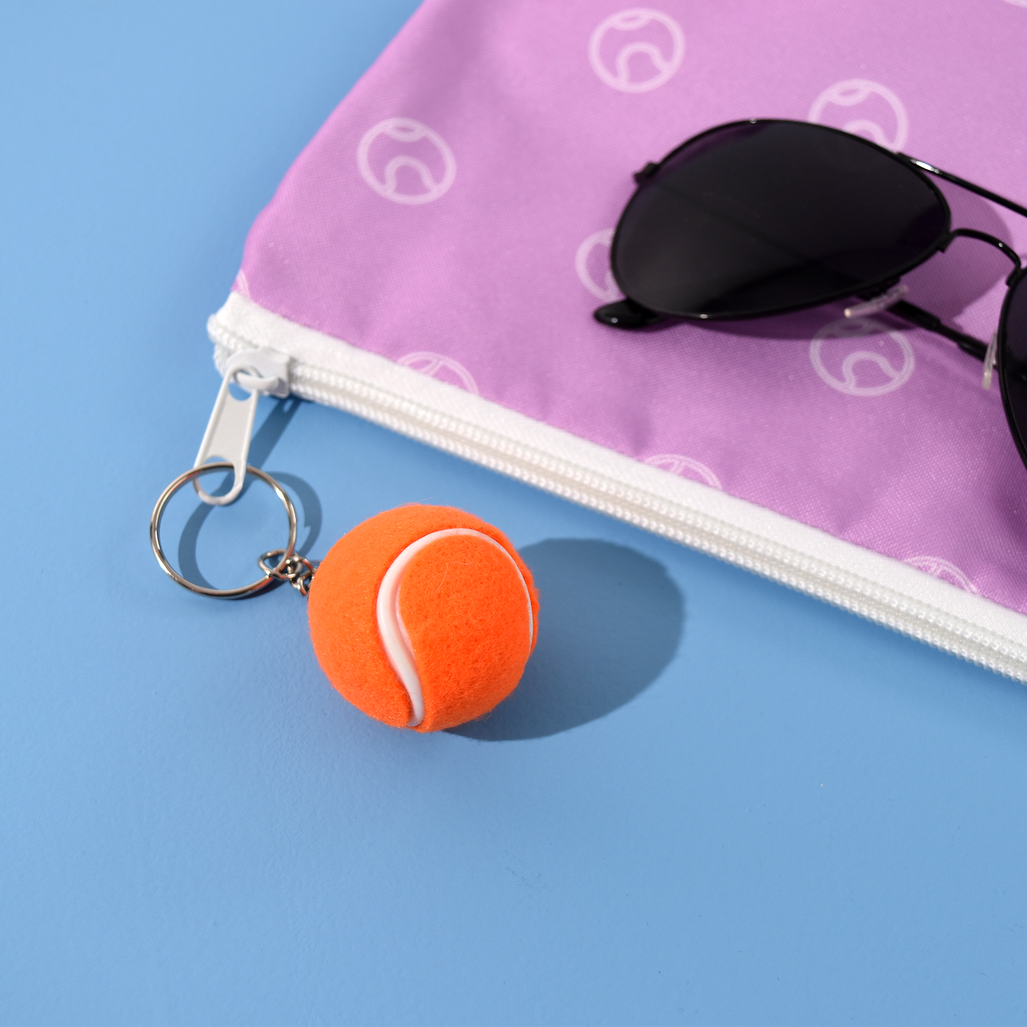 Tennis Ball Keychain - Orange