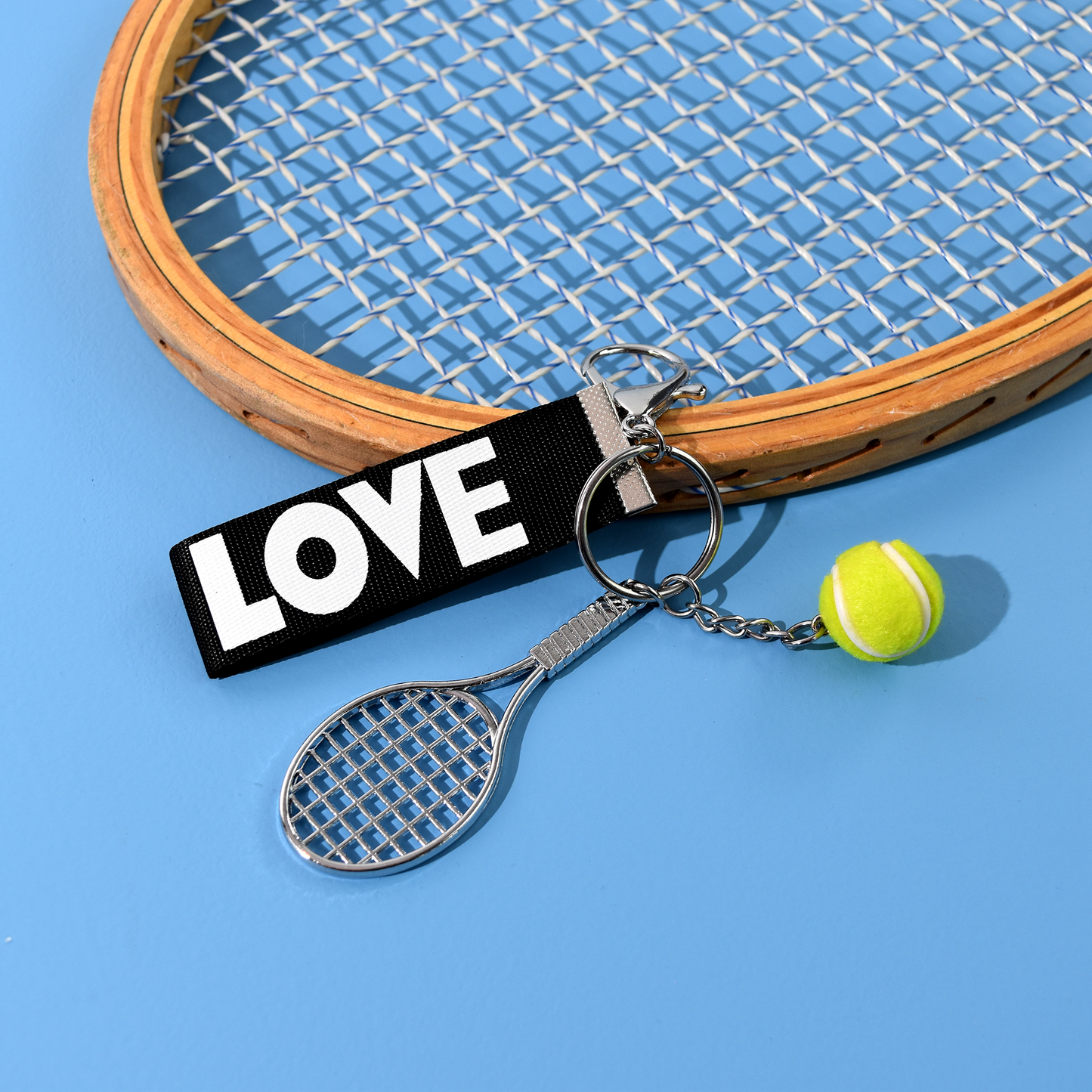 Tennis Racquet Keychain - Green