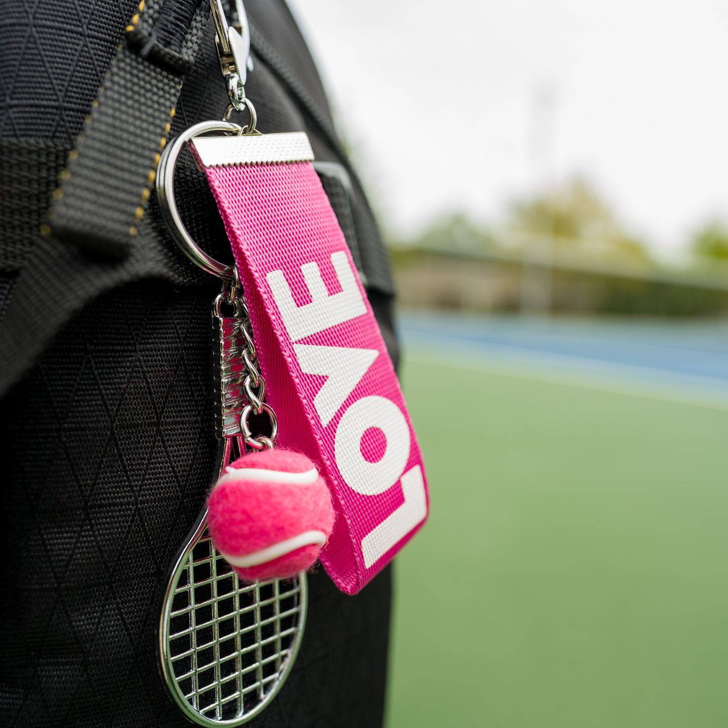 Tennis Racquet Keychain - Pink