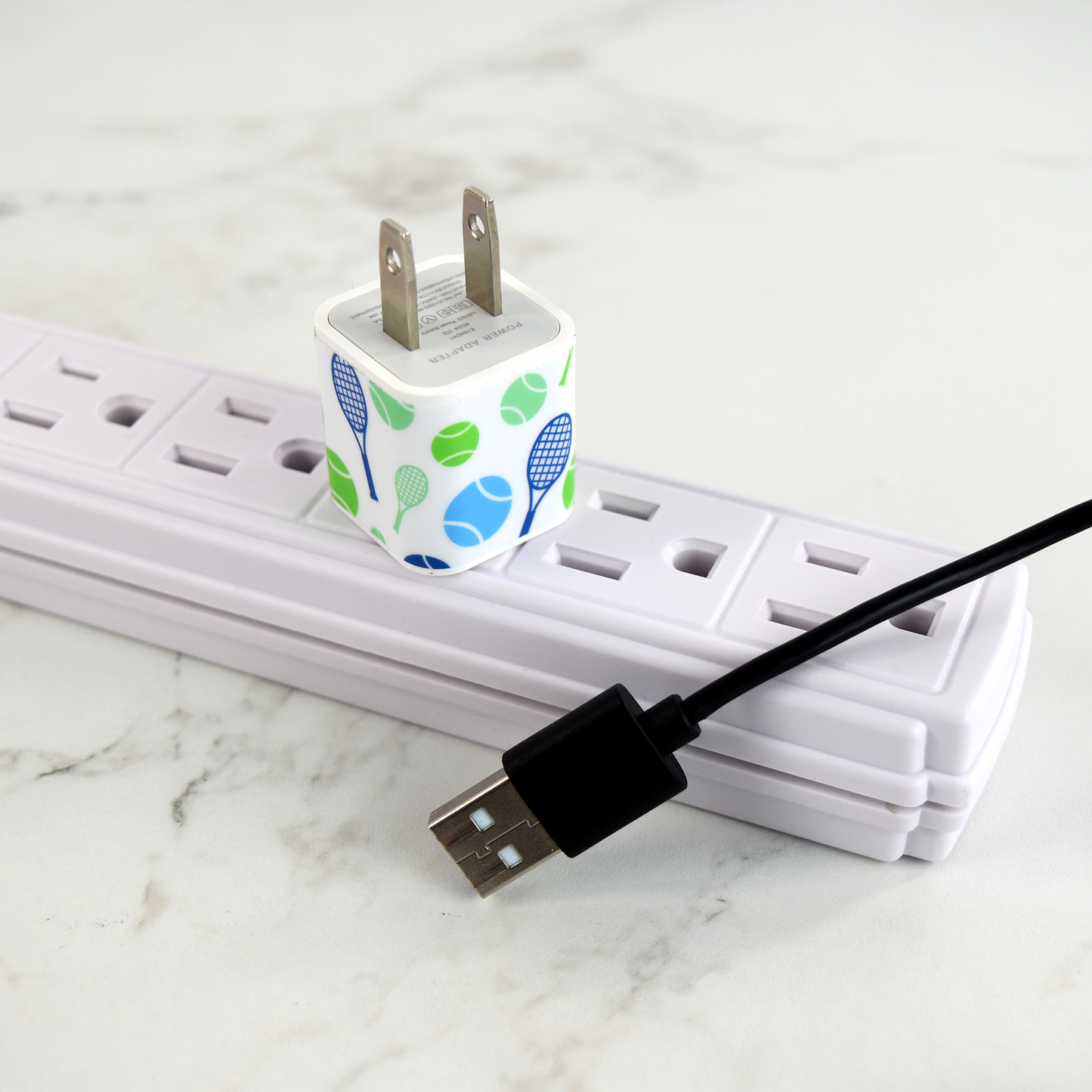 Tennis USB Adaptor Plug - White