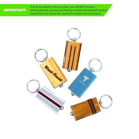 Antique Wooden Tennis Racquet Keychain