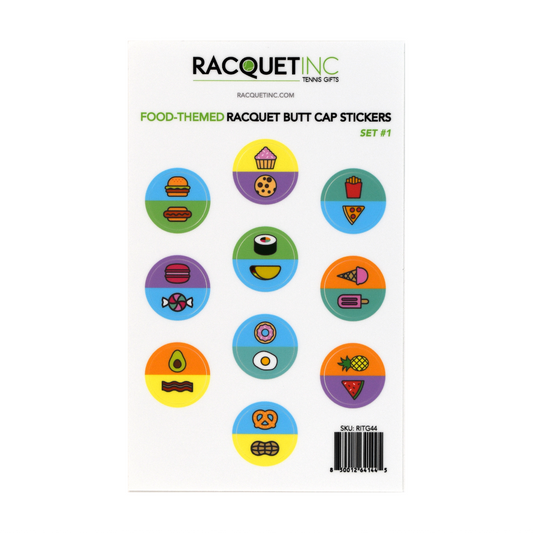 Food-Themed Racquet Butt Cap Stickers (10-Pack) Set #1