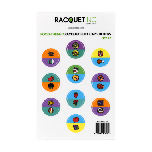 Food-Themed Racquet Butt Cap Stickers (10-Pack) Set #2