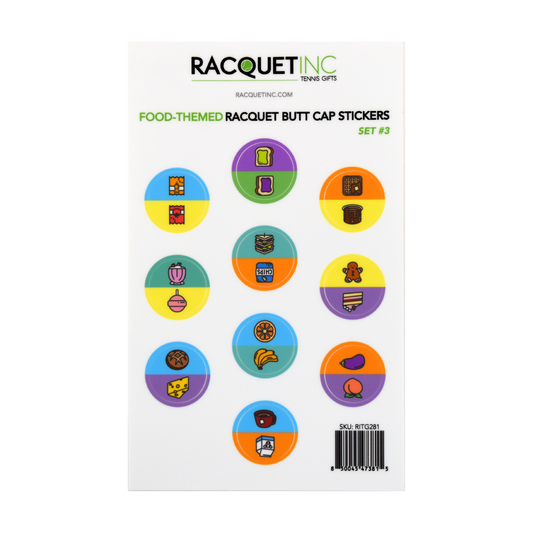 Food-Themed Racquet Butt Cap Stickers (10-Pack) Set #3