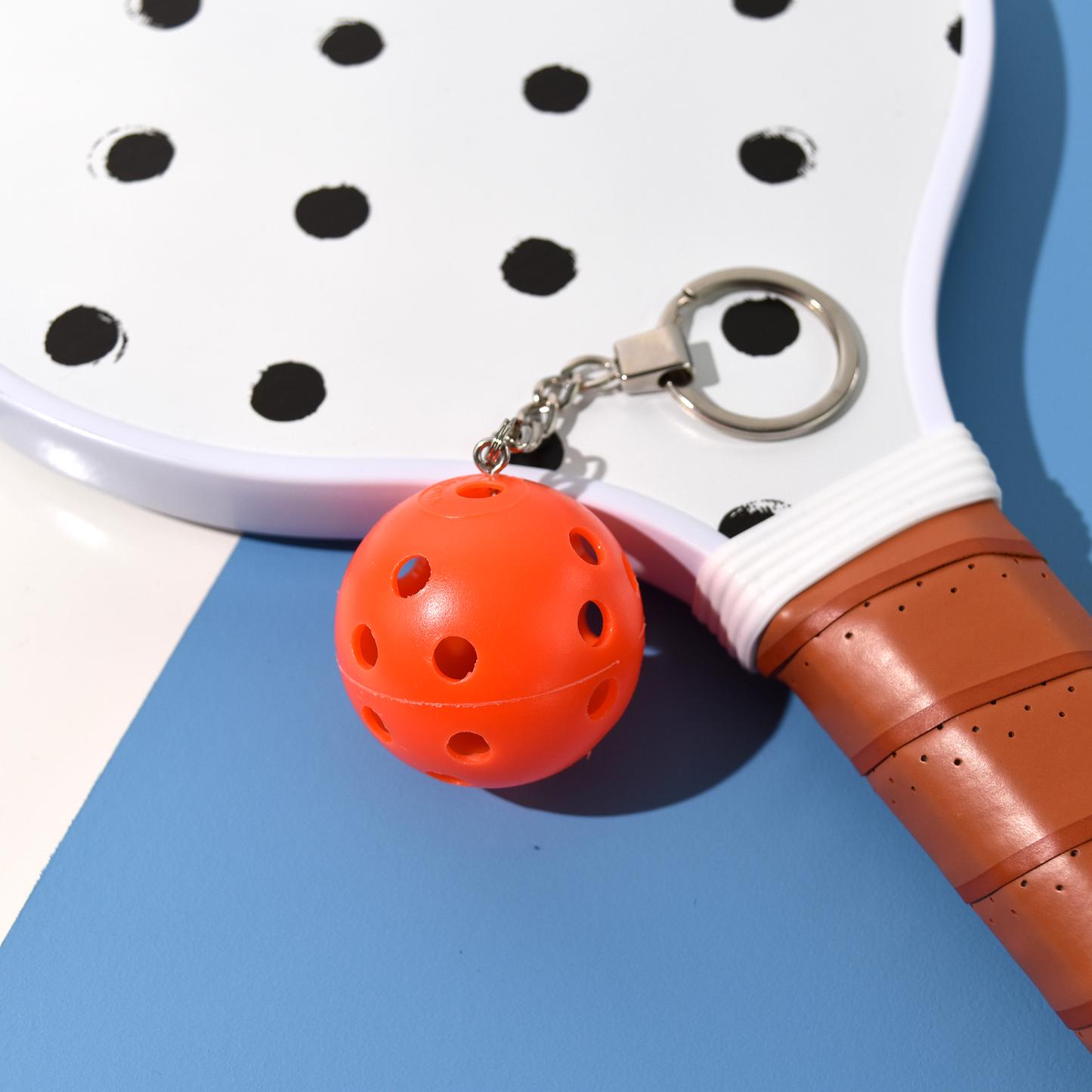 3D Pickleball Keychain - Orange