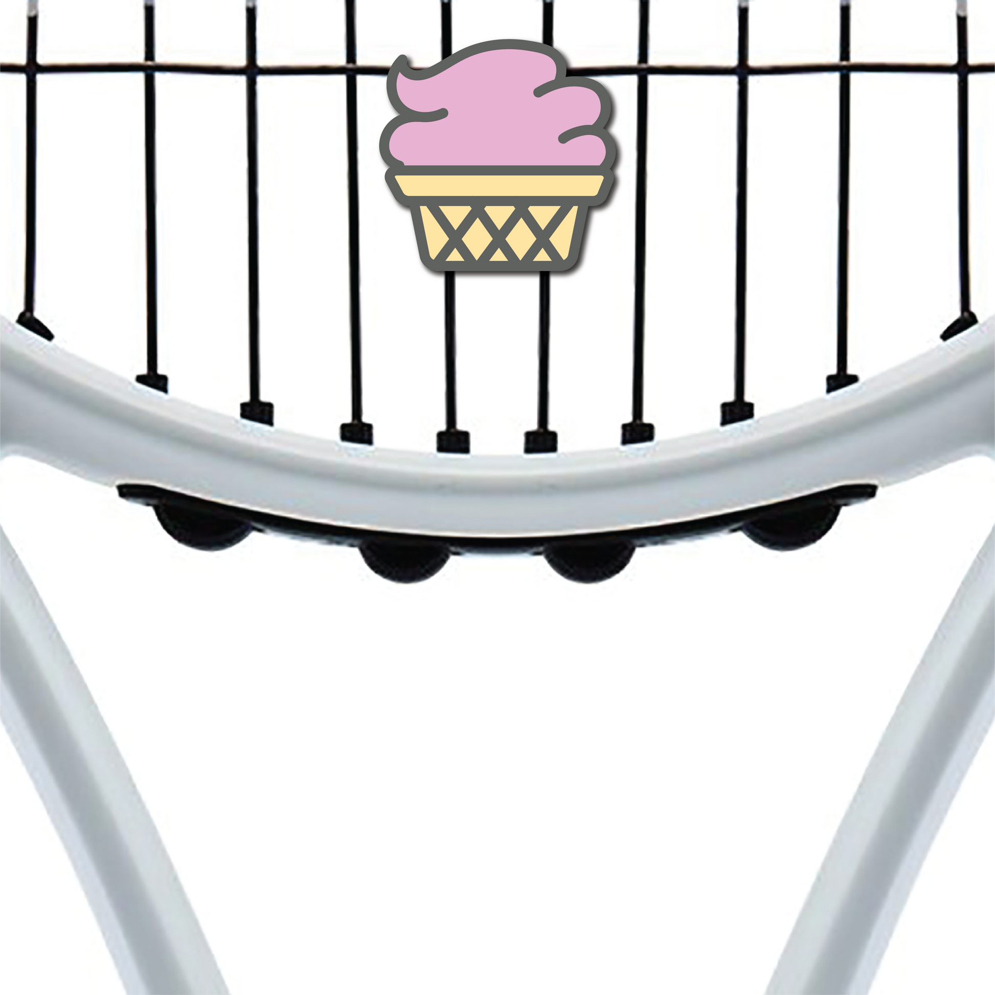 Delicious Dampeners - (2-Pack) Ice Cream Cone - Food Tennis Vibration Dampener