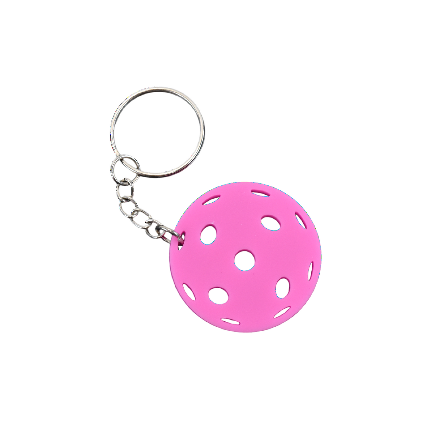 Flat Pickleball Keychain - Pink