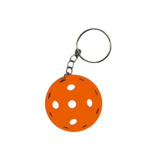 Flat Pickleball Keychain - Orange