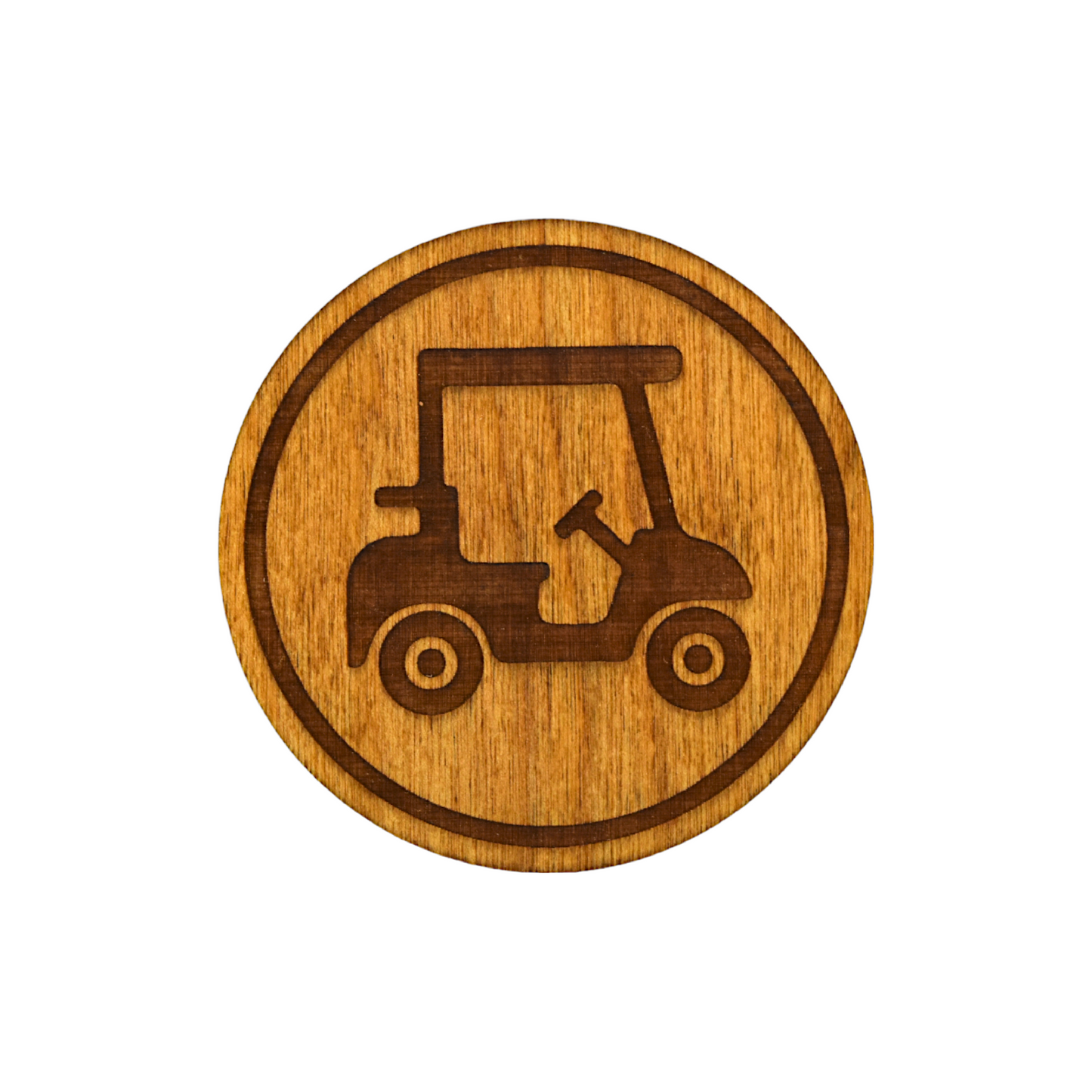 Premium Wood Drink Coasters (6-Pack) - Golf Cart