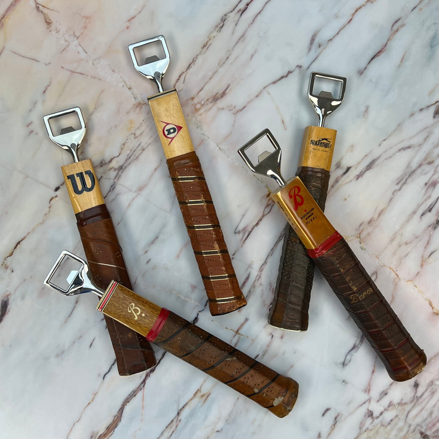 Antique Wooden Tennis Racquet Beer Bottle Opener