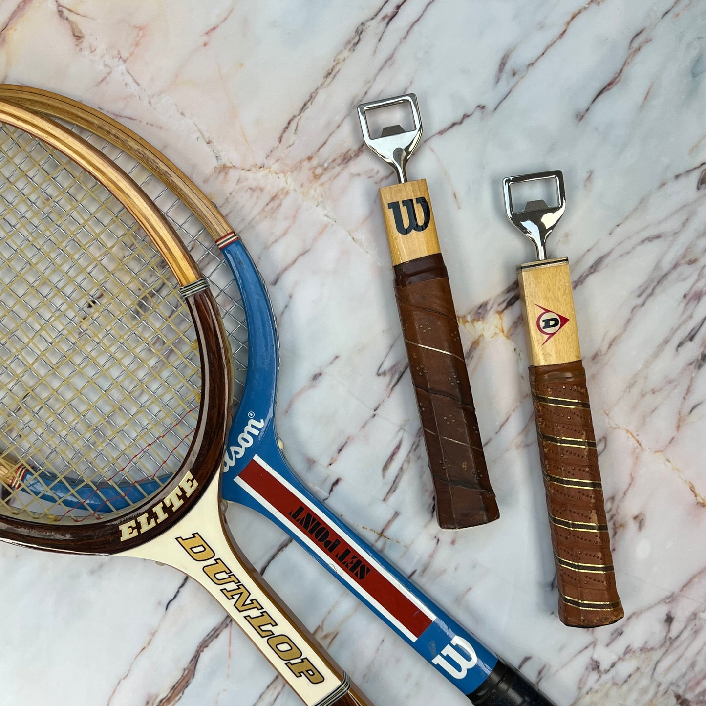 Antique Wooden Tennis Racquet Beer Bottle Opener