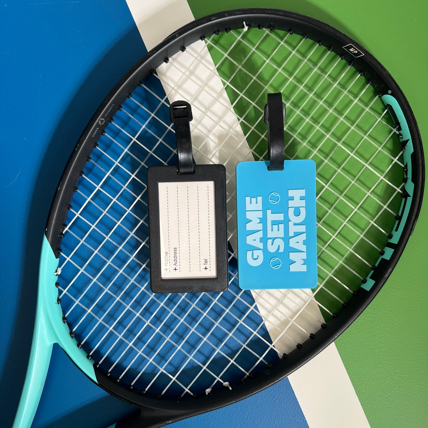 Tennis Bag Tag - Game Set Match - Blue