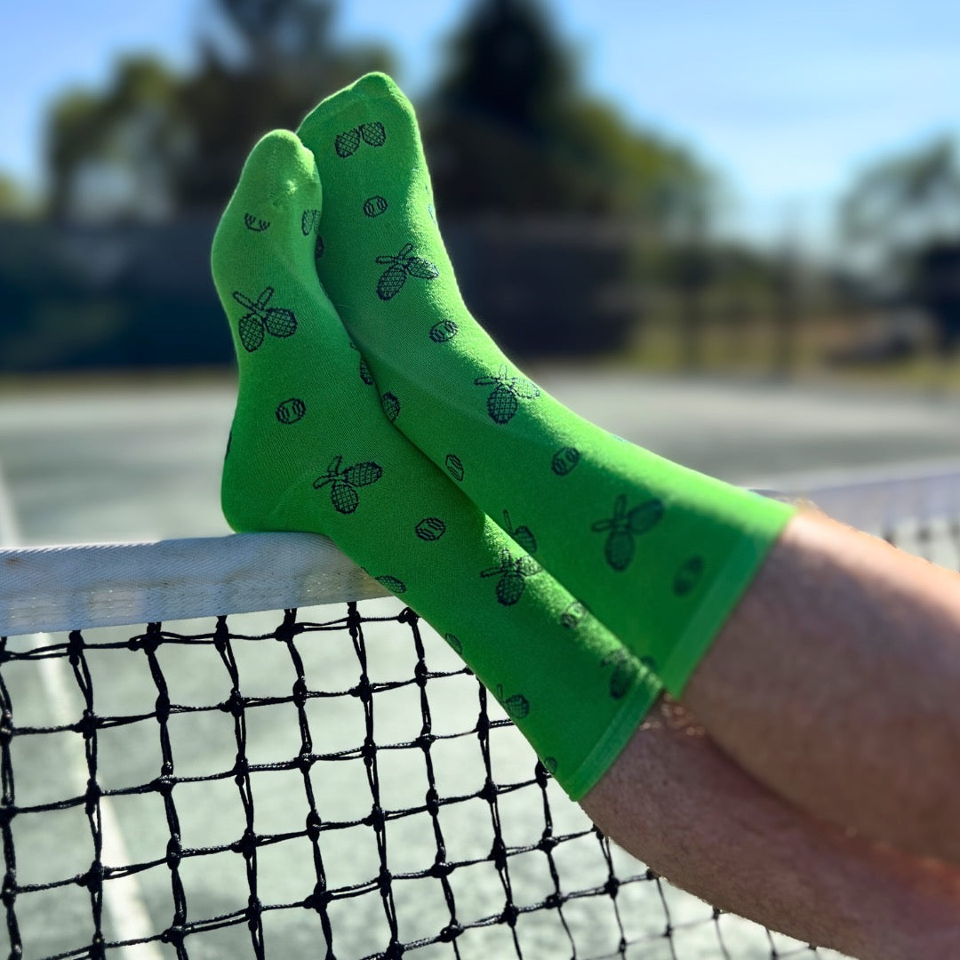 Men's Tennis Dress Socks - Grass Court Green
