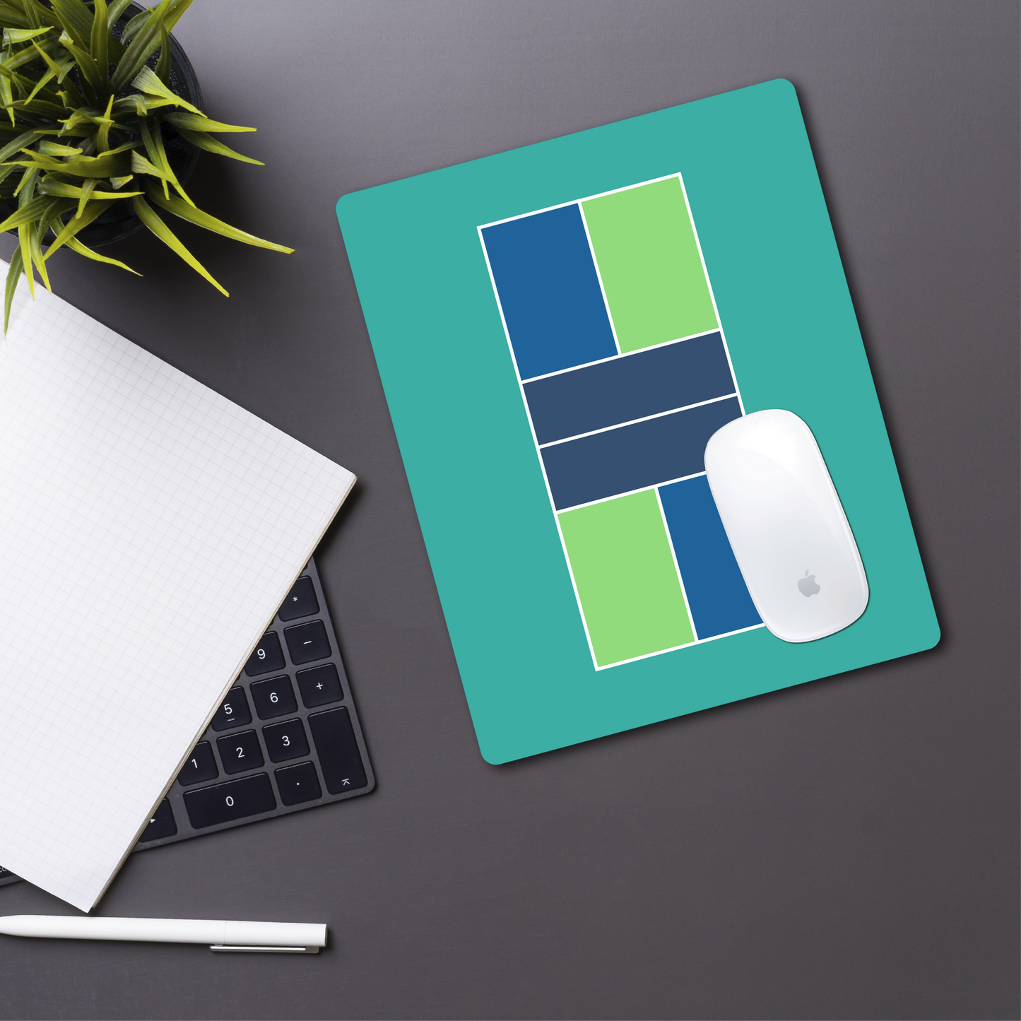 Pickleball Court Mouse Pad - Teal