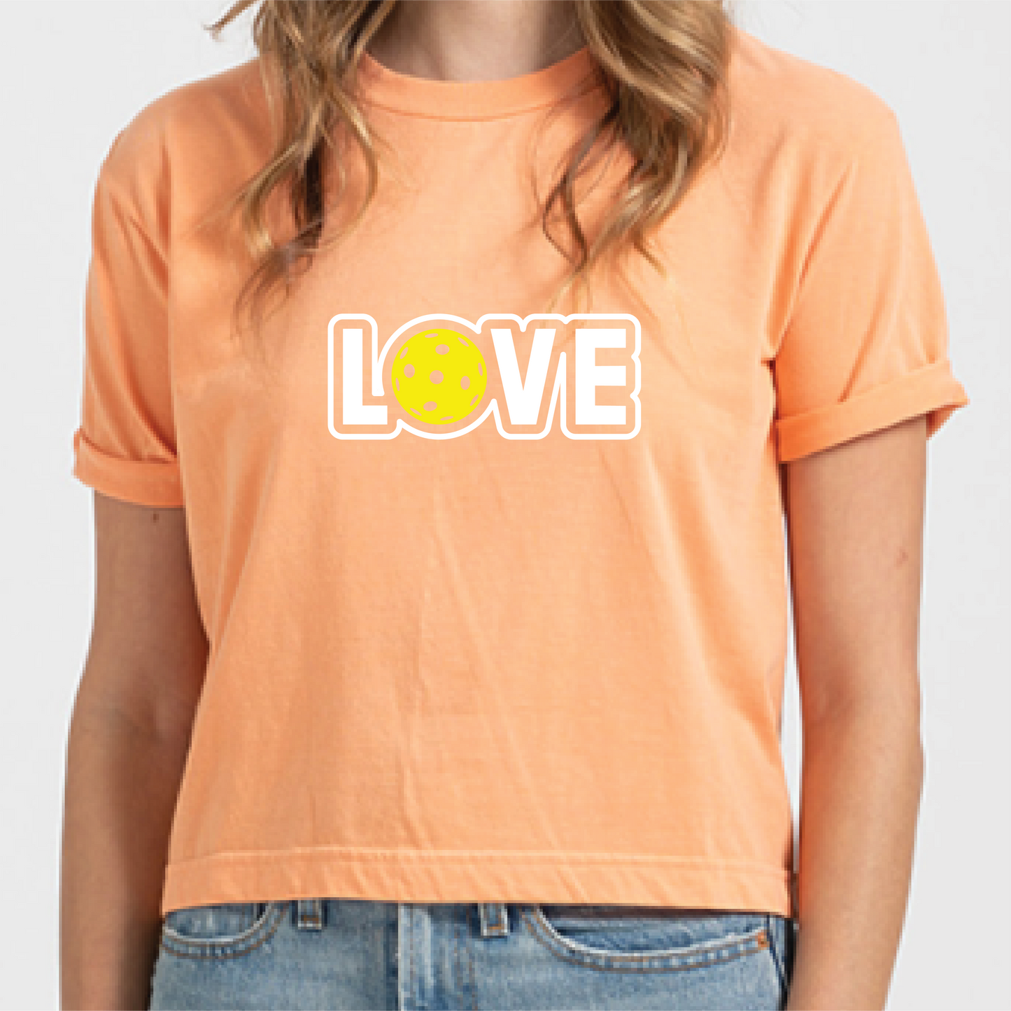 LOVE Pickleball T-Shirt - Heather Canteloupe