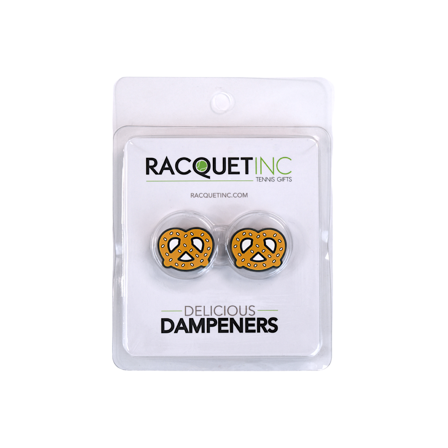 Delicious Dampeners - (2-Pack) Pretzel - Food Tennis Vibration Dampener