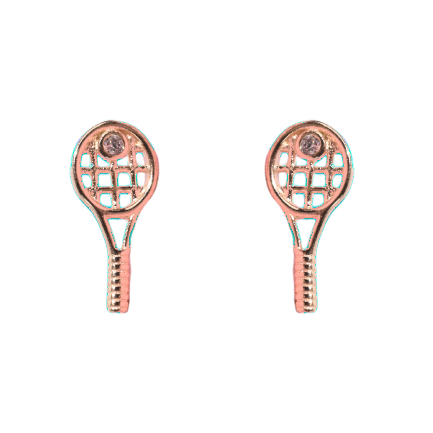 Tennis Racquet Earrings - Rose Gold