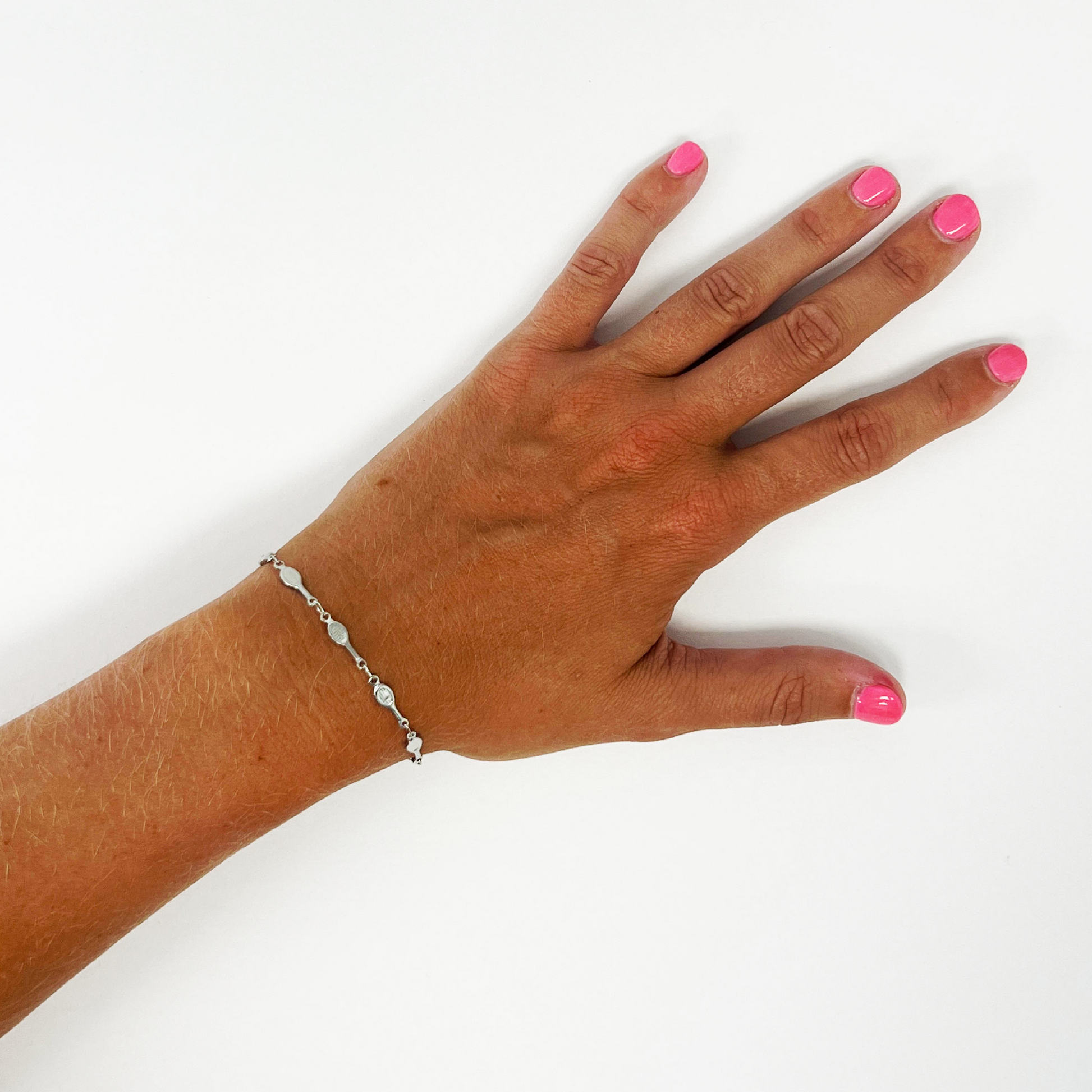 Tennis Racquet Bracelet Silver