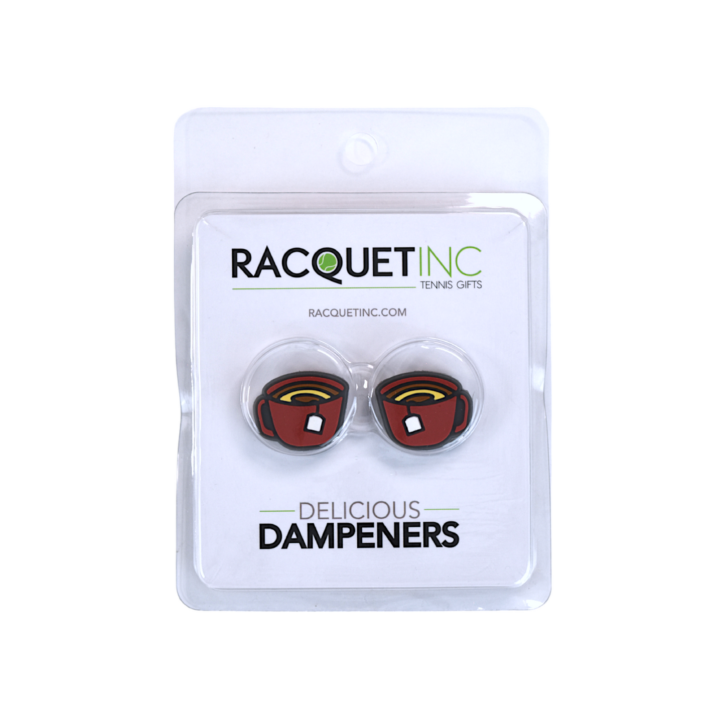 Delicious Dampeners - (2-Pack) Tea Cup - Food Tennis Vibration Dampener