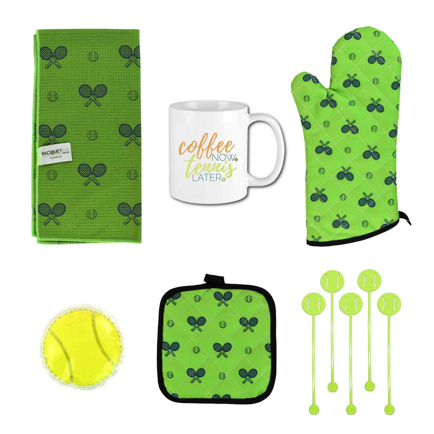 Tennis Lover's Kitchen Gift Set — Grass Court Green