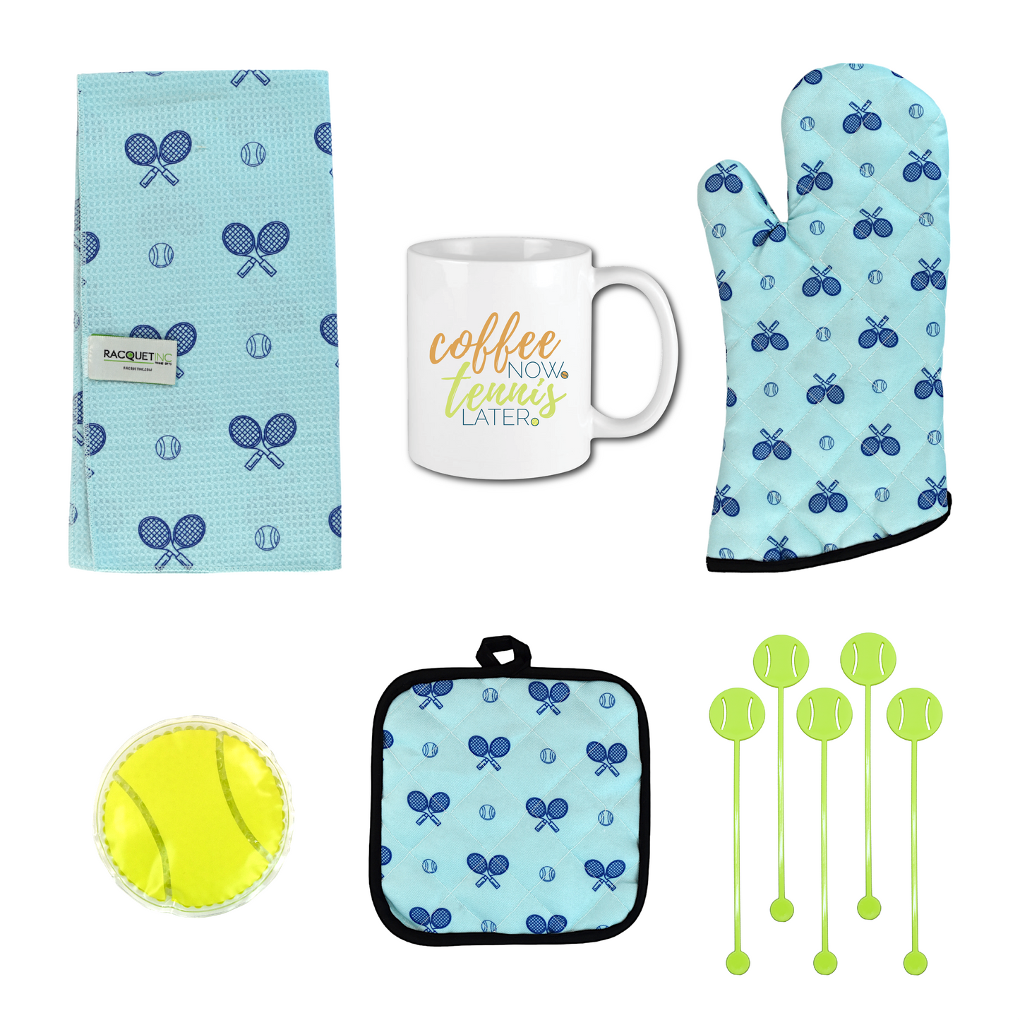 Tennis Lover's Kitchen Gift Set — Clear Skies Blue