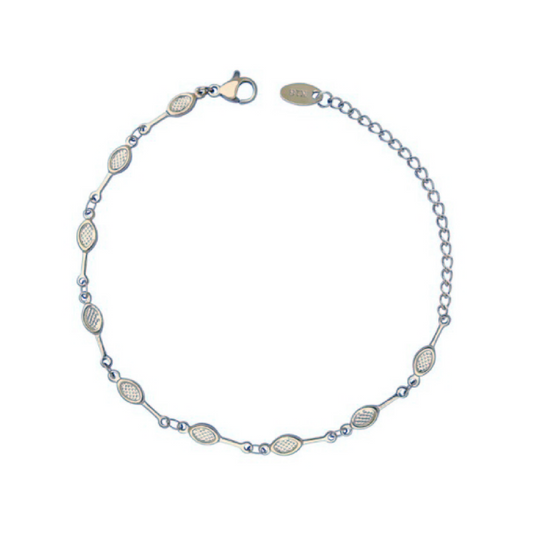Tennis Racquet Bracelet Silver