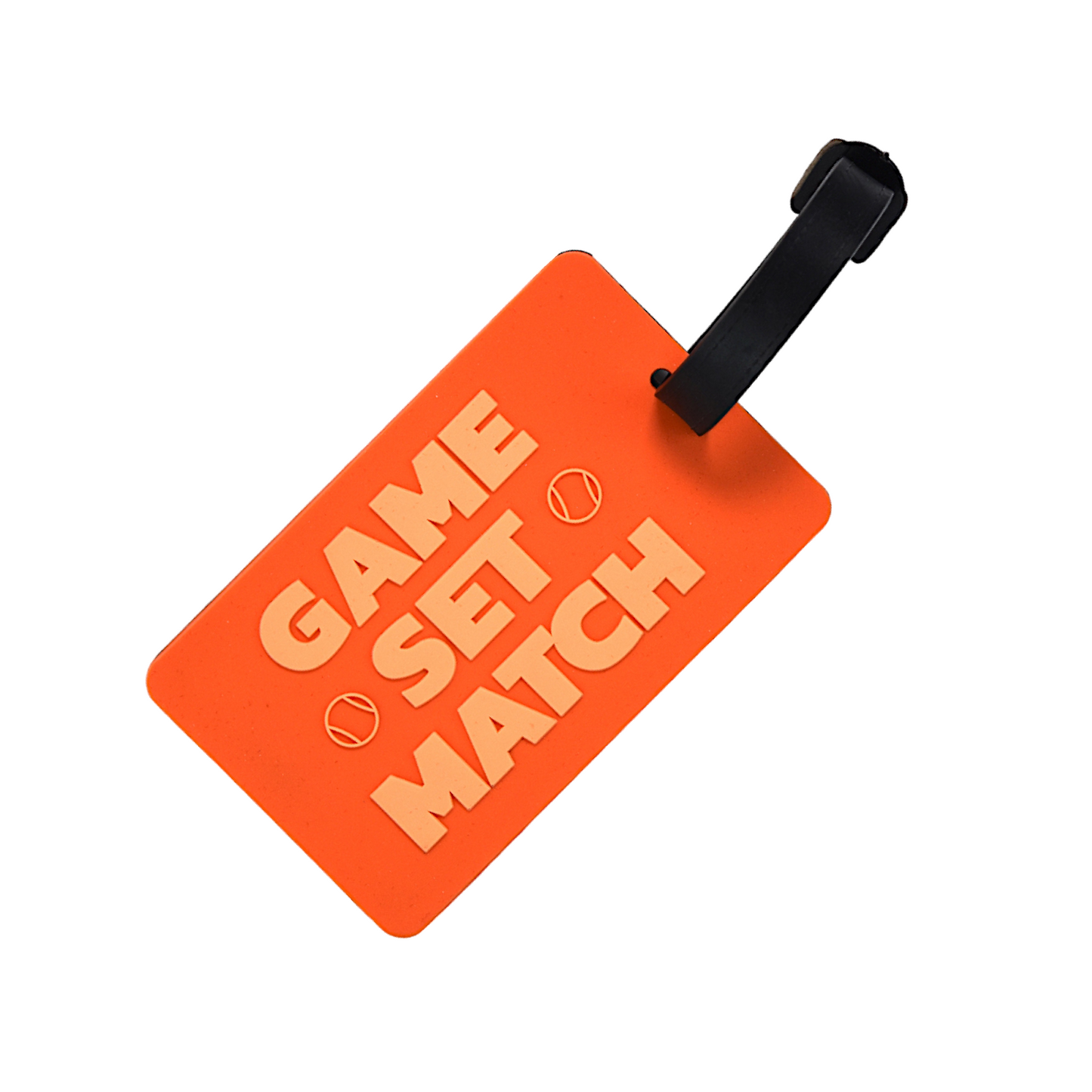 Tennis Bag Tag - Game Set Match - Orange