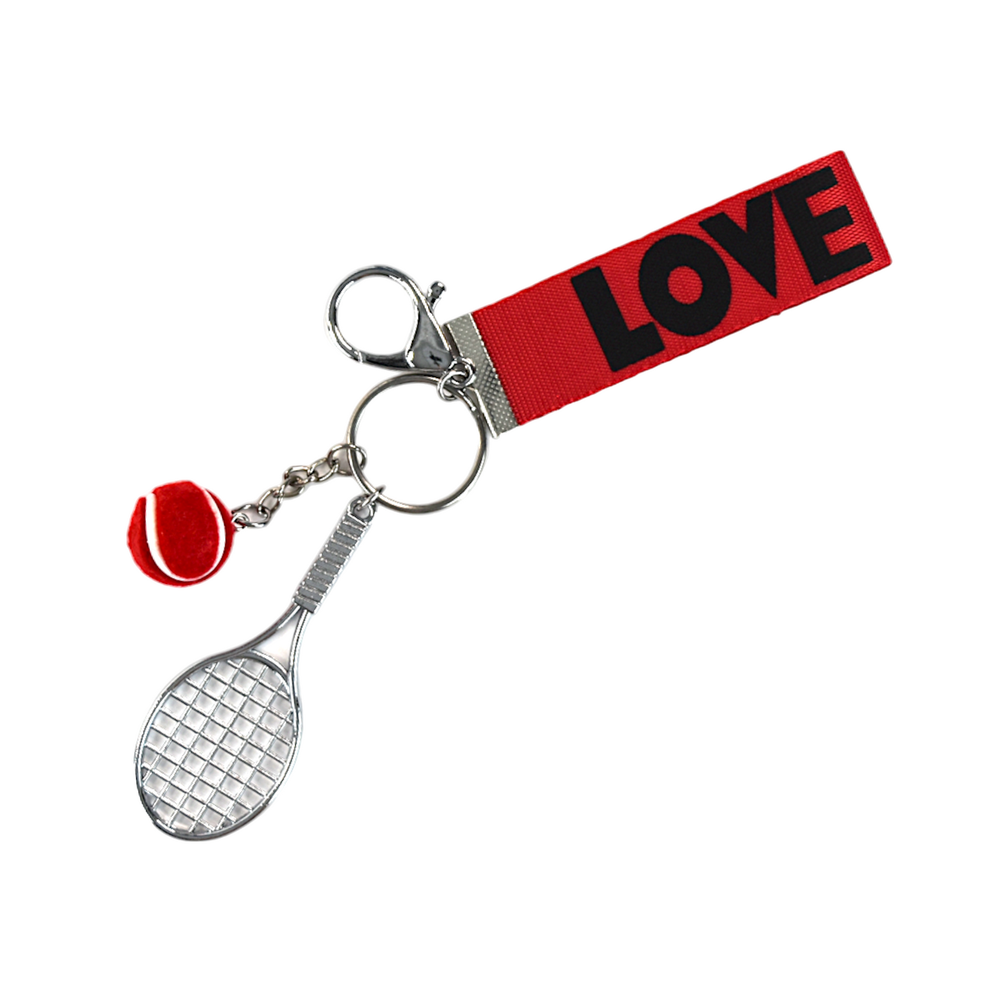Tennis Racquet Keychain - Red