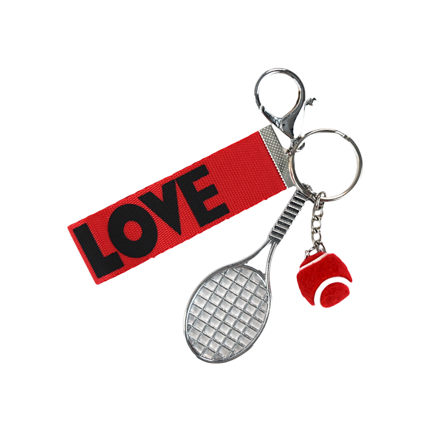 Tennis Racquet Keychain - Red
