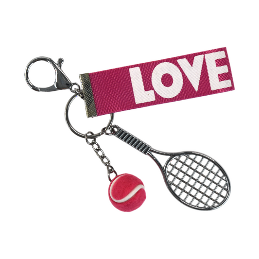 Tennis Racquet Keychain - Pink