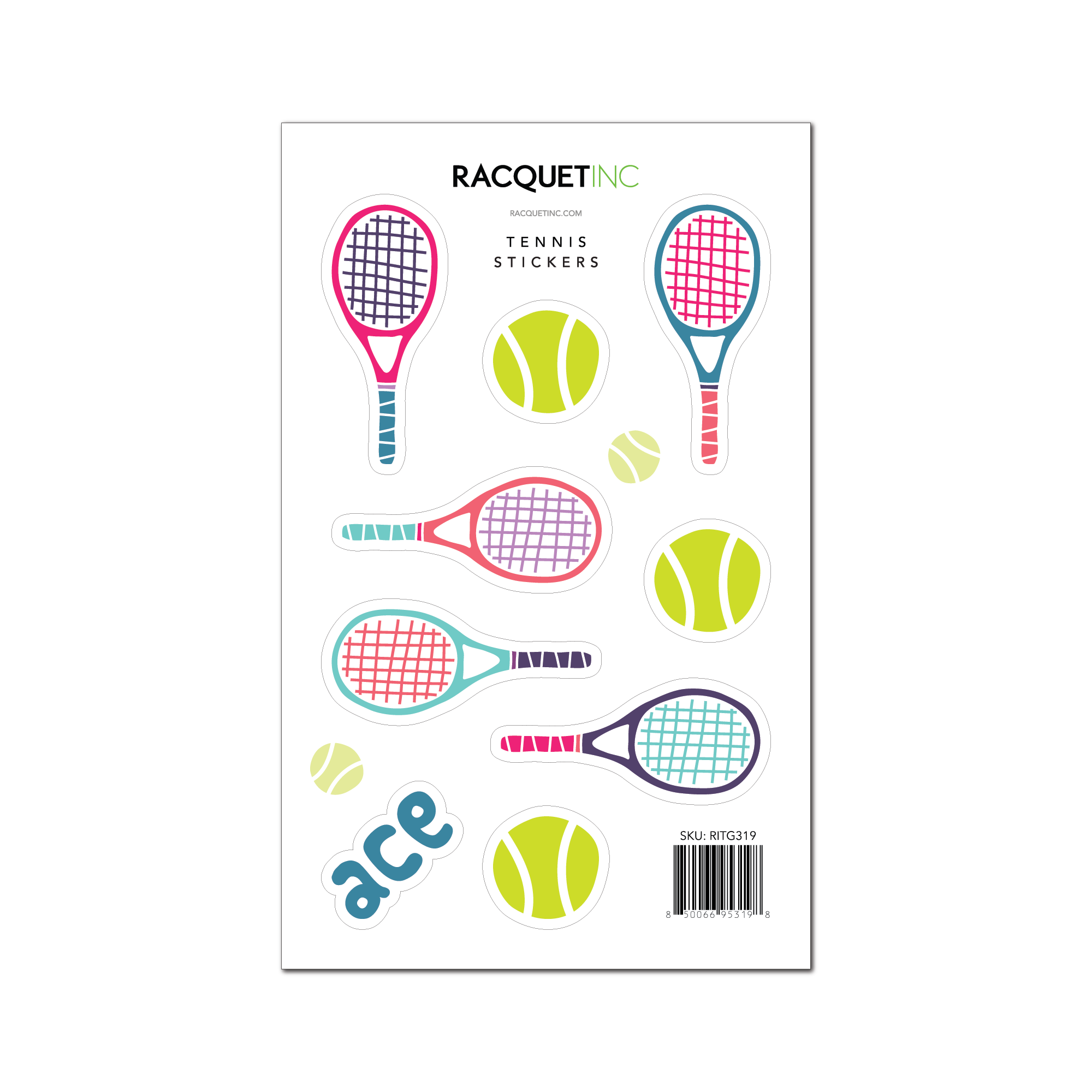 Whimsy Tennis Sticker Sheet | Racquet Inc