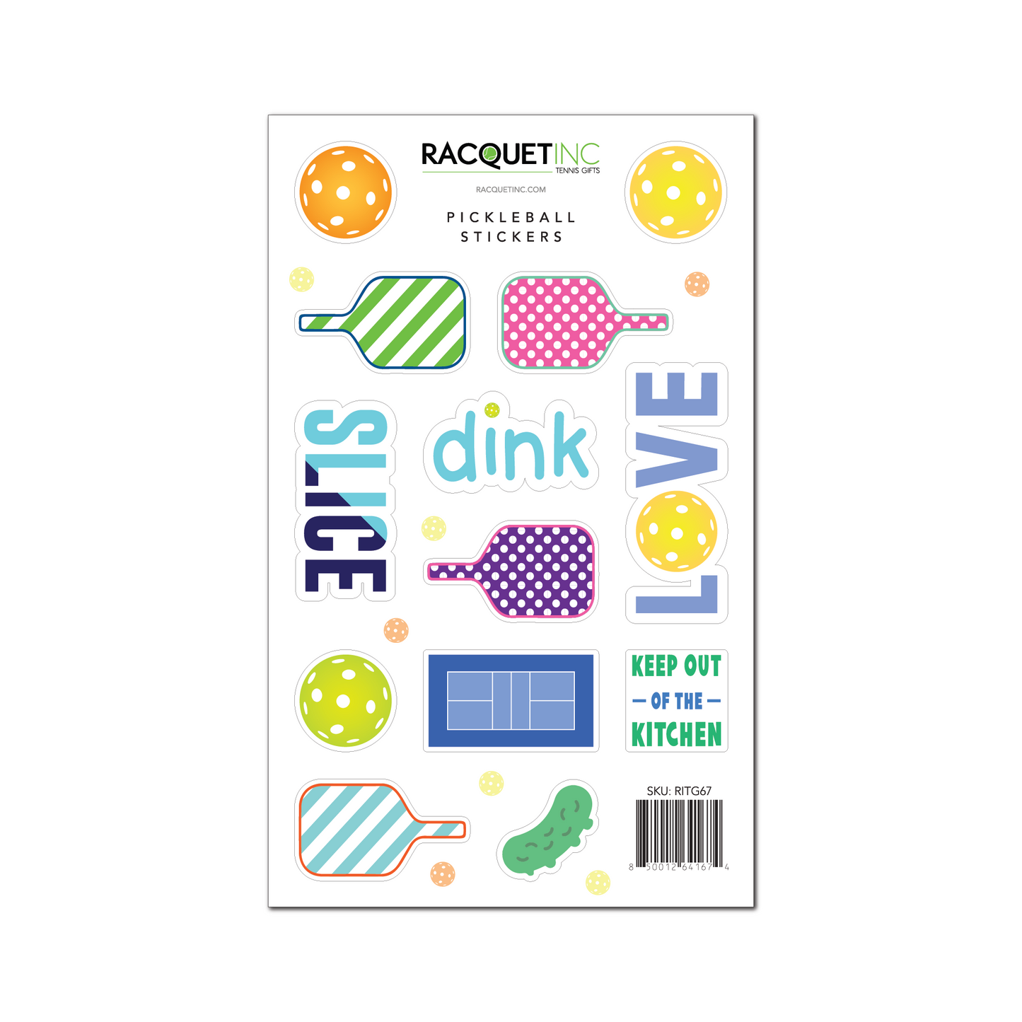 pickleball sticker sheet — pickleball-themed stickers