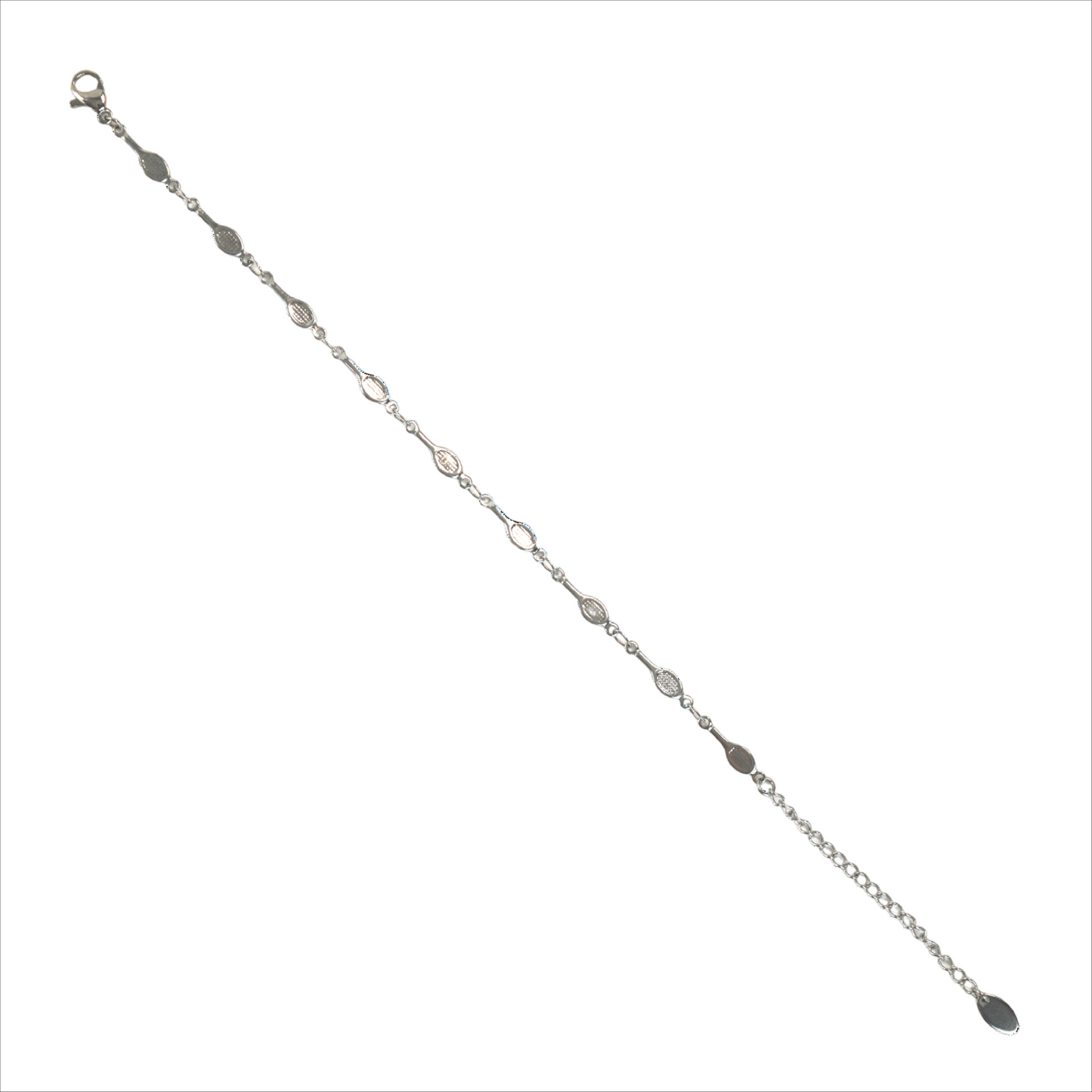 Tennis Racquet Bracelet - Silver