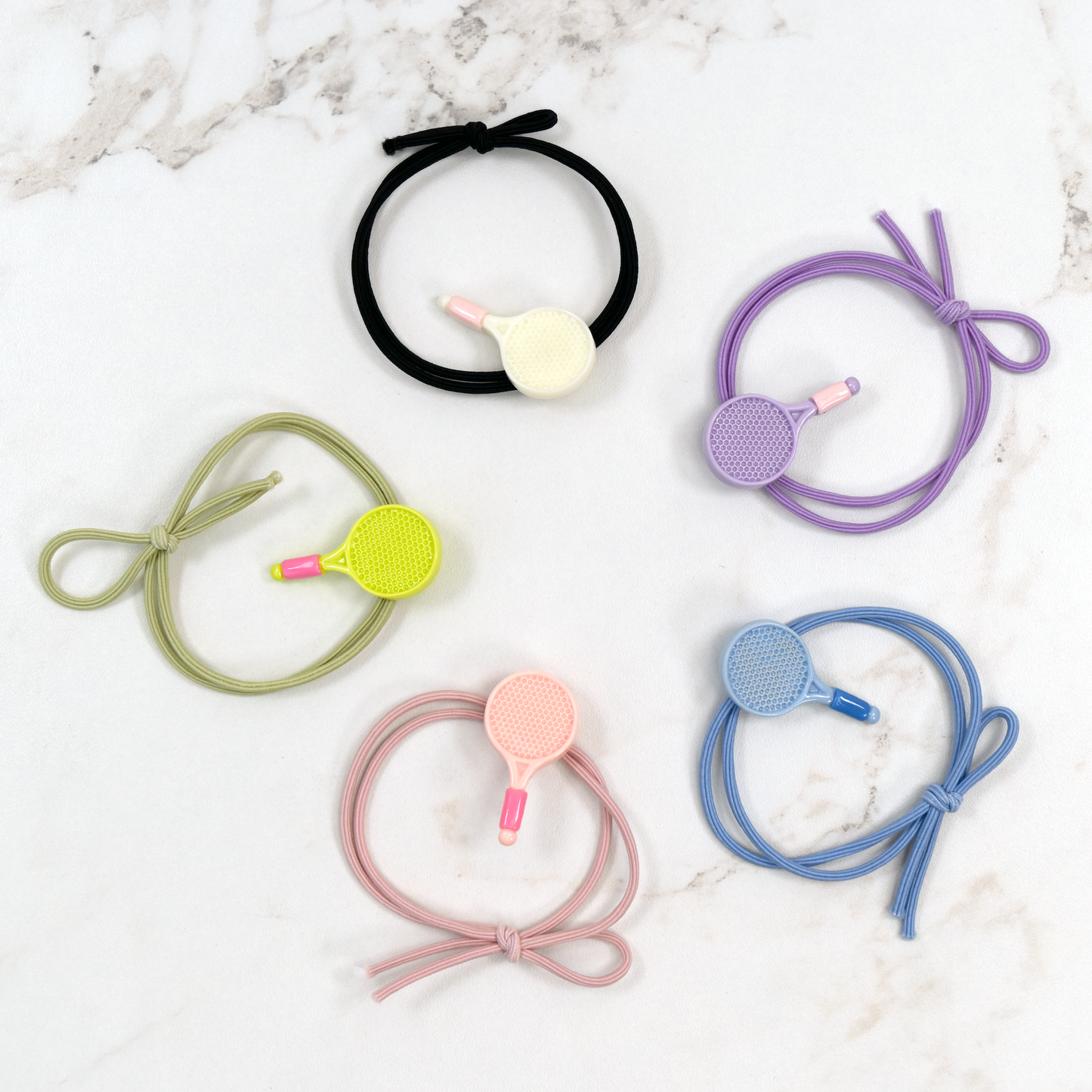 Tennis Racquet Hair Ties (5-Pack)