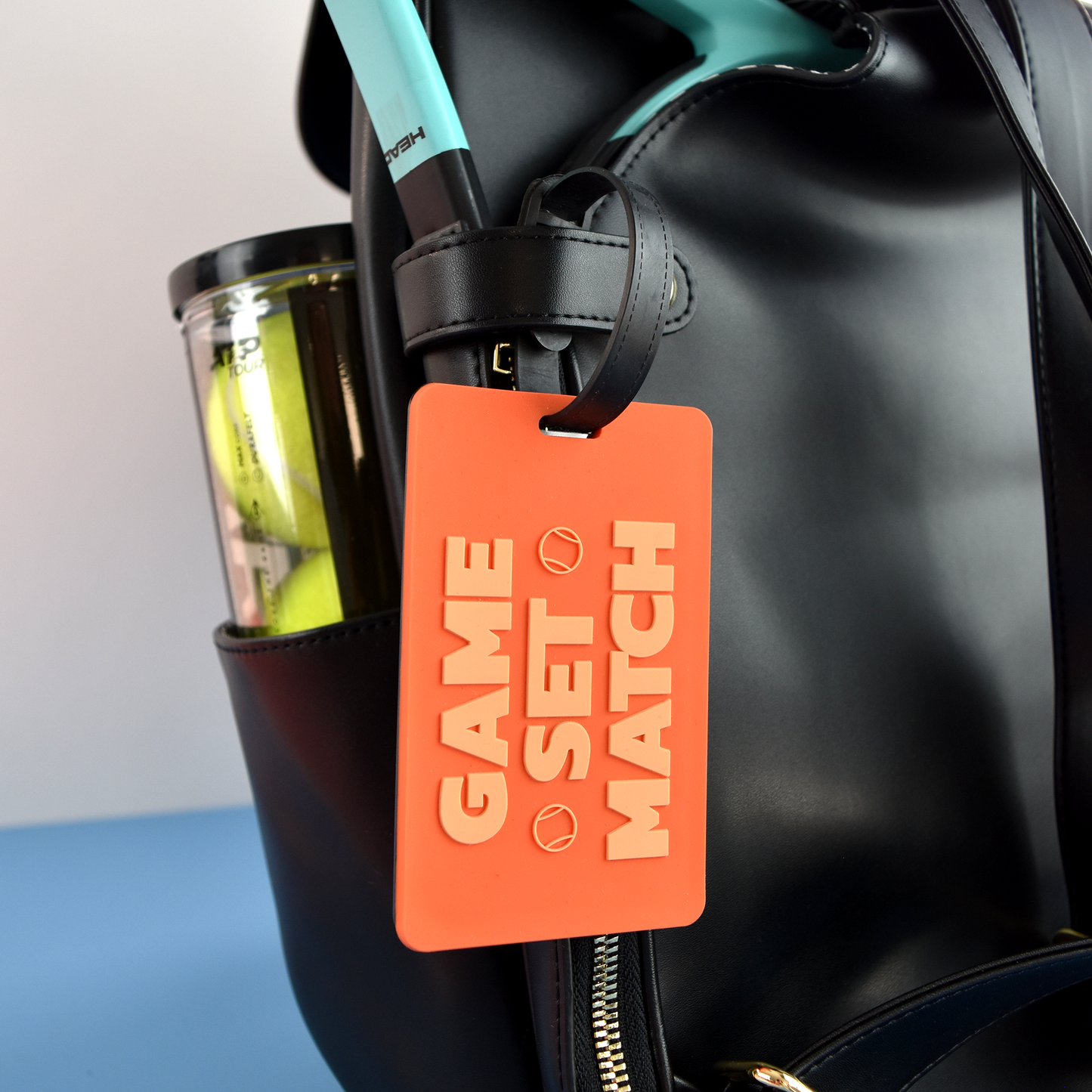 Tennis Bag Tag - Game Set Match - Orange