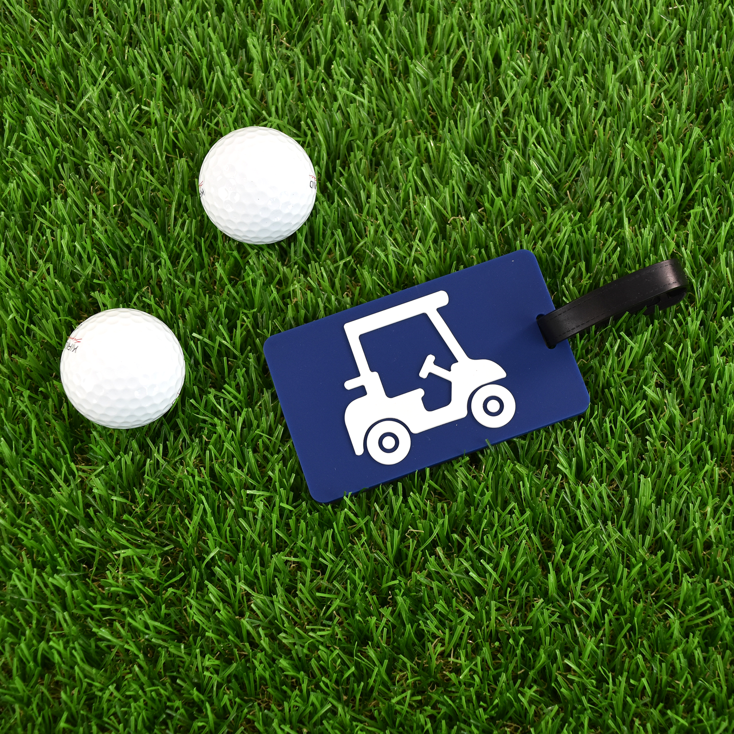 Golf Bag Tag - Navy Blue Golf Cart