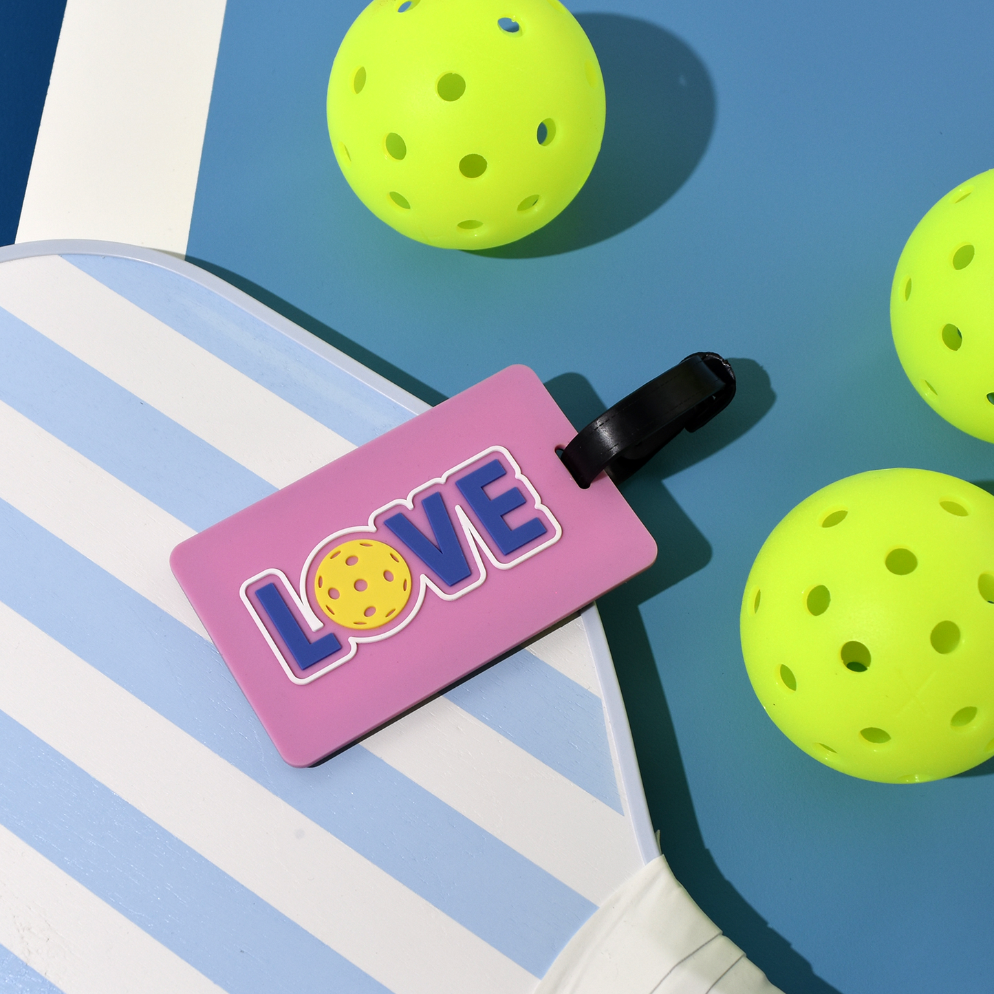 Pickleball lover's gift set (pink and teal) styled with related accessories