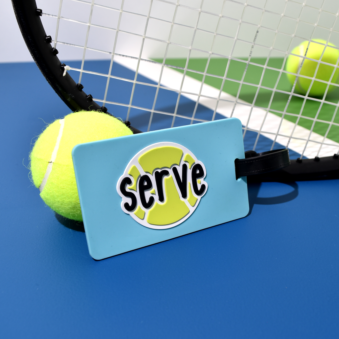 Tennis Bag Tag - Serve - Teal